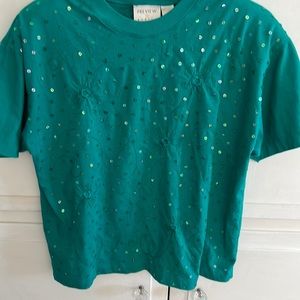 Review Teal Sequin Women's Top
